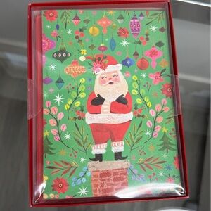 Leanin' Tree Santa Christmas Holiday Cards (10 with envelopes)